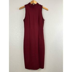 Ali & Jay Sheath Dress Womens Small Cherry Red Sleeveless Ponte‎ Knit Work Chic
